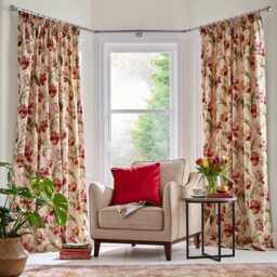 Laura Ashley Gosford Curtains, 162 x 228cm, Cranberry - thumbnail 1