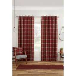 Sundour Carnoustie Curtains, 229 x 229cm, Red - thumbnail 1