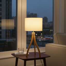 Casa Tripod Table Lamp, Wood, Natural - thumbnail 2