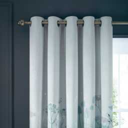 Clarissa Hulse Tania's Garden Eyelet Curtains, 229 x 229cm, Midnight