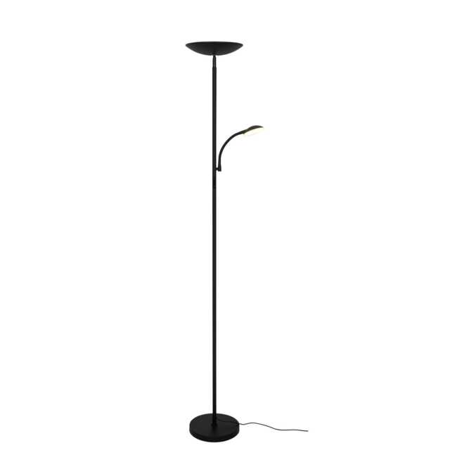 Casa Monza 2 Light Mother Child Floor Lamp with Reading Light, Metal, Dimmable, Black