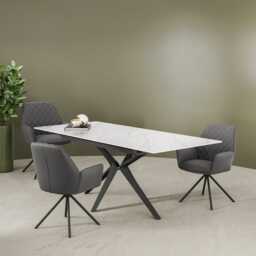 Casa Lina Swivel Dining Chair, Grey - thumbnail 4