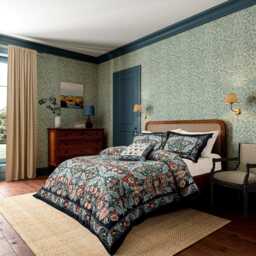 Morris & Co Earthly Paradise Duvet Set, Double, Teal & Sea Green - thumbnail 1