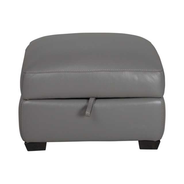 Casa Foster Leather Storage Footstool, Elephant - image 1