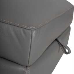 Casa Foster Leather Storage Footstool, Elephant - thumbnail 3