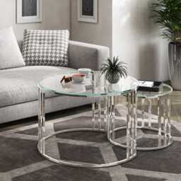 Casa Eclipse Glass Nest of Coffee Tables