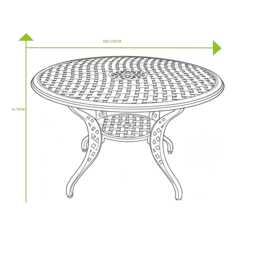 Casa Venice Aluminium Garden Dining Set, Round, 6 Seater, Stone - thumbnail 4