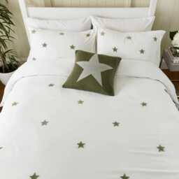 Long Island By Helena Springfield Tufted Star Duvet Set, Single, Green - thumbnail 2