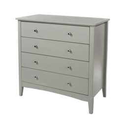 Casa Carla 4 Drawer Chest, Light Grey