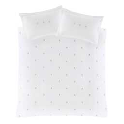 Sophie Allport Embroidered Sunflower Duvet Set, Double, White - thumbnail 3