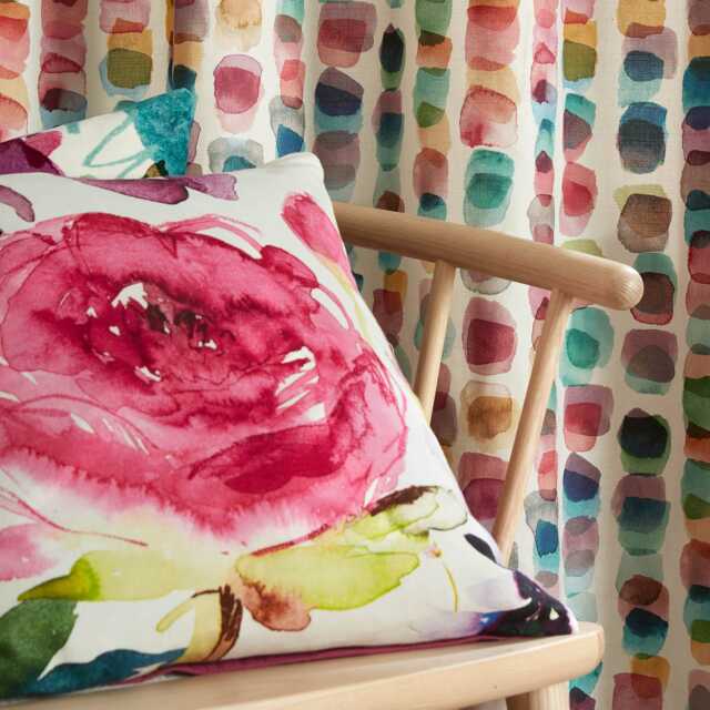 Bluebellgray Rose Cushion, Fuchsia - image 1
