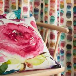 Bluebellgray Rose Cushion, Fuchsia