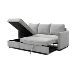 Casa Barret Fabric Chaise Sofa Bed, Titan Grey Boucle - thumbnail 2