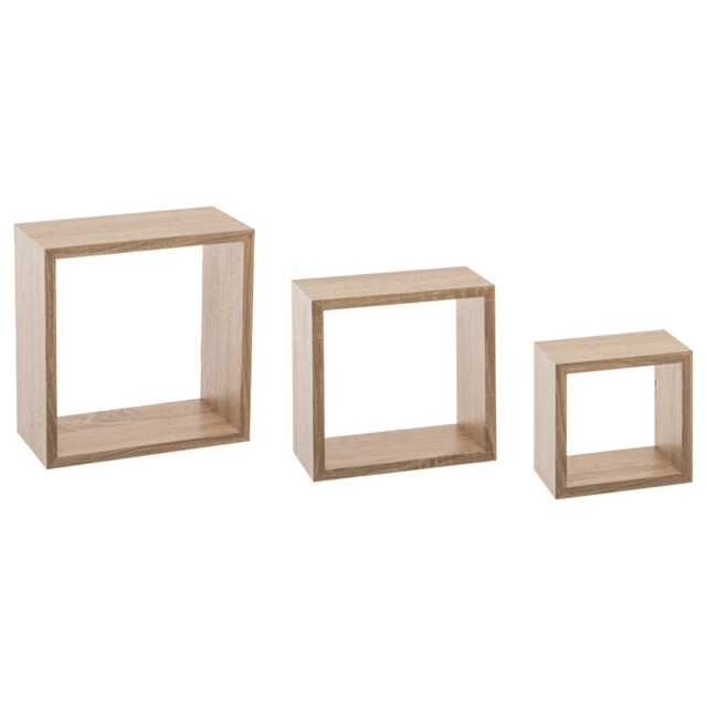 5five Fixy Cube Wall Shelves, Set of 3, Oak - image 1