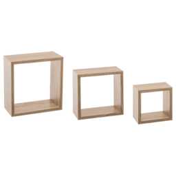 5five Fixy Cube Wall Shelves, Set of 3, Oak - thumbnail 1