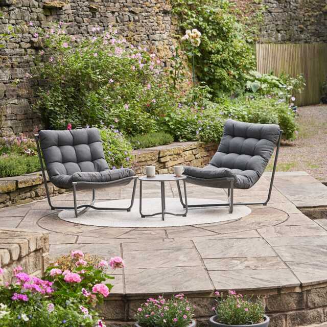 Pacific Lifestyle Clermont Metal Garden Bistro Set, 2 Seater, Grey - image 1
