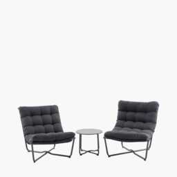 Pacific Lifestyle Clermont Metal Garden Bistro Set, 2 Seater, Grey - thumbnail 2