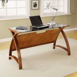 Jual Helsinki 1300 Laptop Office Desk, Walnut - thumbnail 1