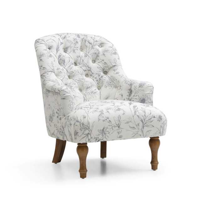 Casa Rosa Fabric Accent Chair, Meadow Print Natural - image 1