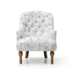 Casa Rosa Fabric Accent Chair, Meadow Print Natural - thumbnail 2