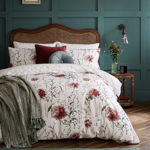 Laura Ashley Pallington Bloom Duvet Set, Double, Ruby - image 1