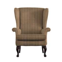 Parker Knoll Penshurst Wingback Fabric Armchair, Montauk Narrow Stripe Gold - thumbnail 2