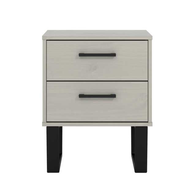 Casa Taylor 2 Drawer Bedside Cabinet, Grey - image 1