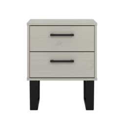 Casa Taylor 2 Drawer Bedside Cabinet, Grey