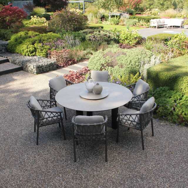 4 Seasons Outdoor Piacenza Aluminium Garden Dining Set, 6 Seater, Bronze - image 1