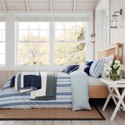 Helena Springfield Long Island Nautical Stripe Duvet Set, Super King, Navy - thumbnail 1