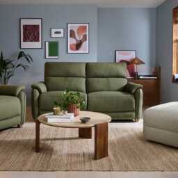 La-Z-Boy Watson 3 Seater Leather Power Recliner Sofa with Head Tilt & Lumbar, Cheshire Sage - thumbnail 3