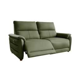 La-Z-Boy Watson 3 Seater Leather Power Recliner Sofa with Head Tilt & Lumbar, Cheshire Sage