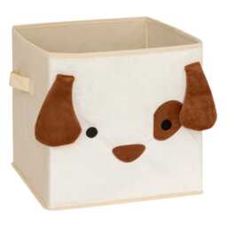 Atmosphera Kids Dog Velvet Storage Box, Brown