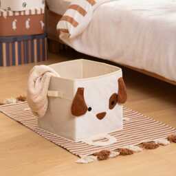 Atmosphera Kids Dog Velvet Storage Box, Brown - thumbnail 2