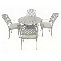 Casa Venice Aluminium Garden Dining set, Round, 4 Seater, Stone - thumbnail 2