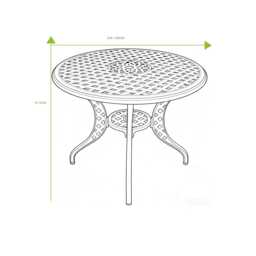 Casa Venice Aluminium Garden Dining set, Round, 4 Seater, Stone - thumbnail 4