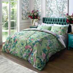 Graham & Brown Chinoiserie Garden Duvet Set, King, Green - thumbnail 1