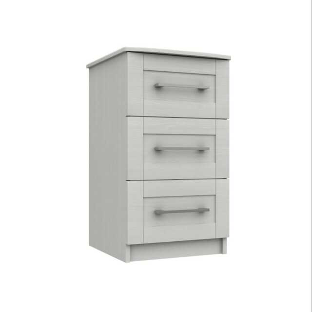Casa Madrid 3 Drawer Bedside Cabinet, Grey - image 1