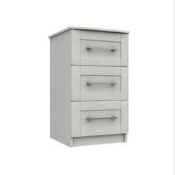 Casa Madrid 3 Drawer Bedside Cabinet, Grey