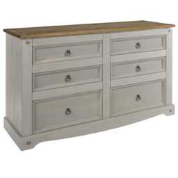 Casa Connor 3+3 Drawer Wide Chest, Grey