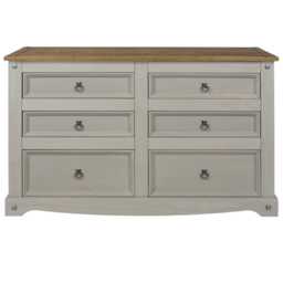 Casa Connor 3+3 Drawer Wide Chest, Grey - thumbnail 3