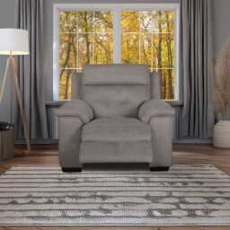 Casa Billy Fabric Power Recliner Armchair, Silver Grey - thumbnail 4