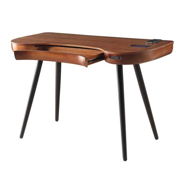 Jual San Francisco Smart Office Glass Top Desk, Walnut - image 1
