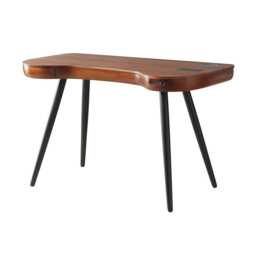 Jual San Francisco Smart Office Glass Top Desk, Walnut - thumbnail 3