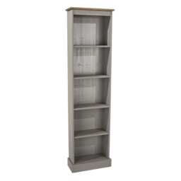 Casa Connor Tall Narrow Bookcase, Grey - thumbnail 1