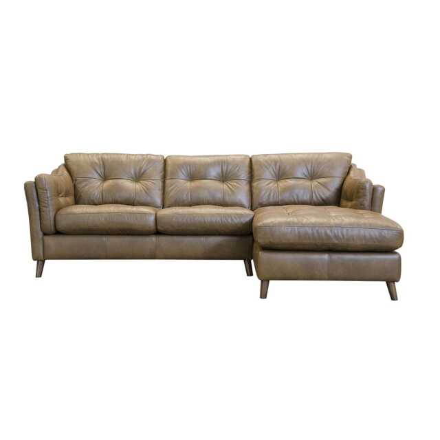 Casa Saddler Right Hand Leather Chaise Sofa