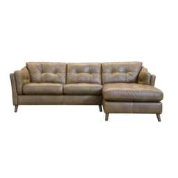 Casa Saddler Right Hand Leather Chaise Sofa