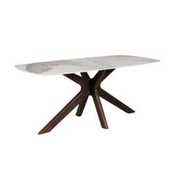 Casa Aviva Table & 6 Natural, Rust & Latte Chairs Dining Set - thumbnail 4