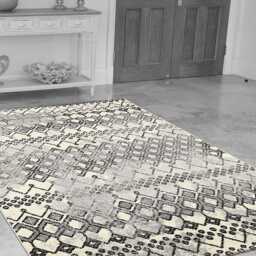 Frith Rugs Grace Collection Rug, 230cm x 160cm, Black & White Patterned - thumbnail 3
