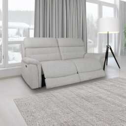 Casa Cara 2.5 Seater Power Fabric Recliner Sofa, Milan Oyster - thumbnail 4